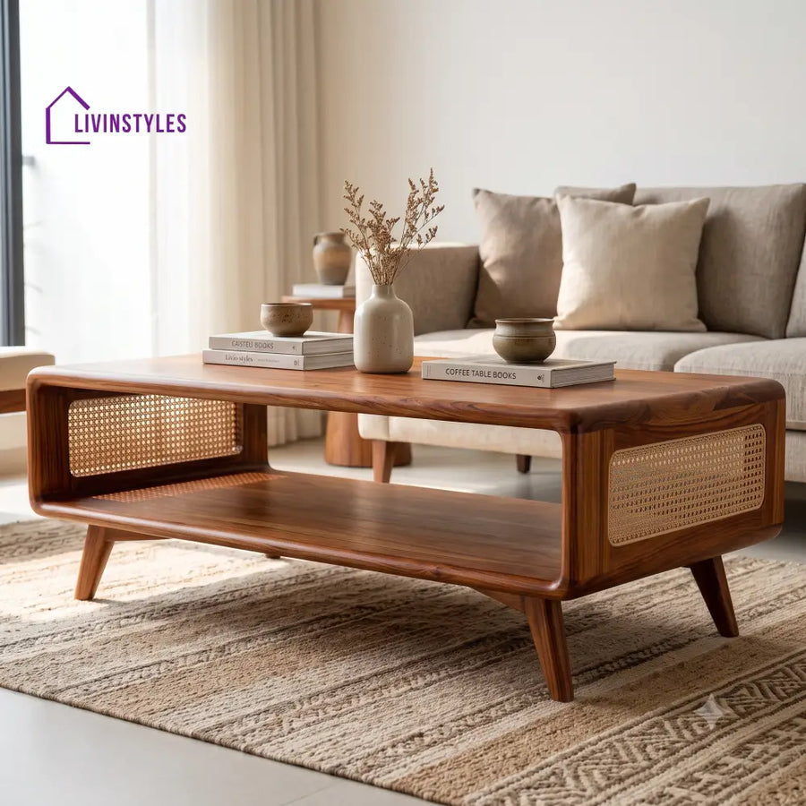 Camille Wooden Coffee Table for Living Room | Tea Table | Teapoy | Center table