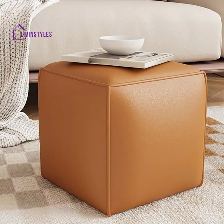 Camira Living Room Ottoman | Faux Leather Fabric
