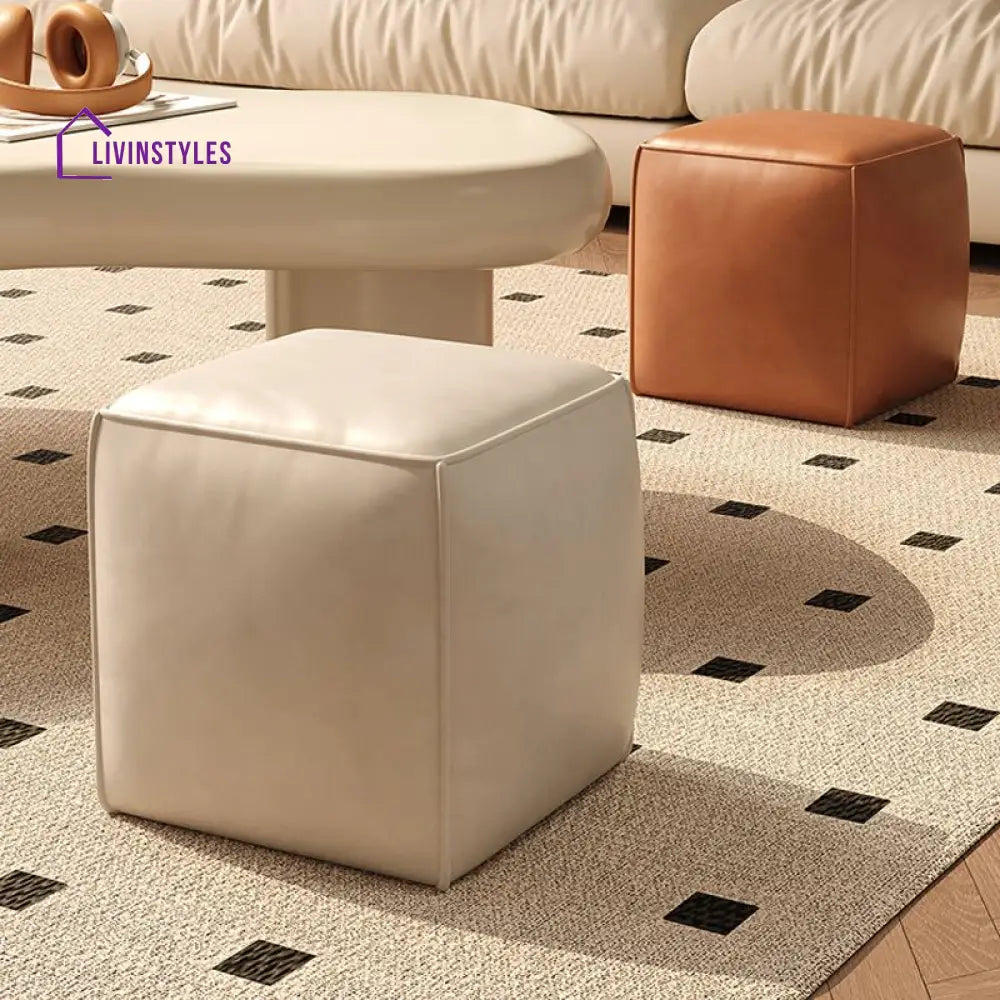 Camira Living Room Ottoman | Faux Leather Fabric