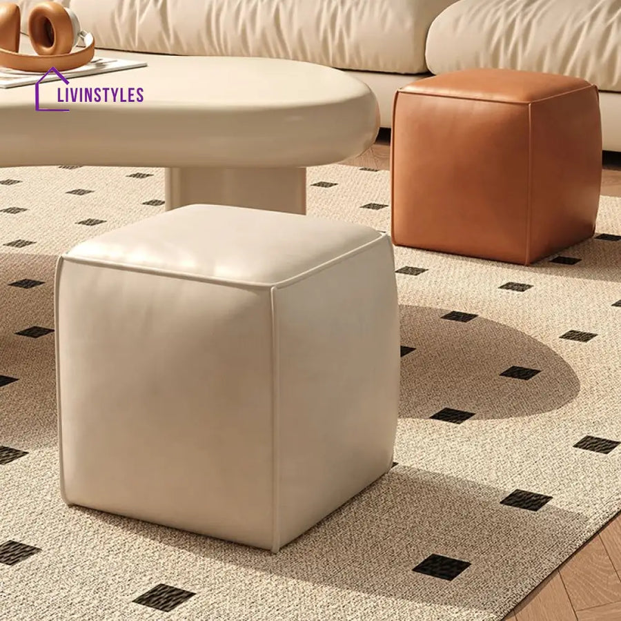 Camira Living Room Ottoman | Faux Leather Fabric