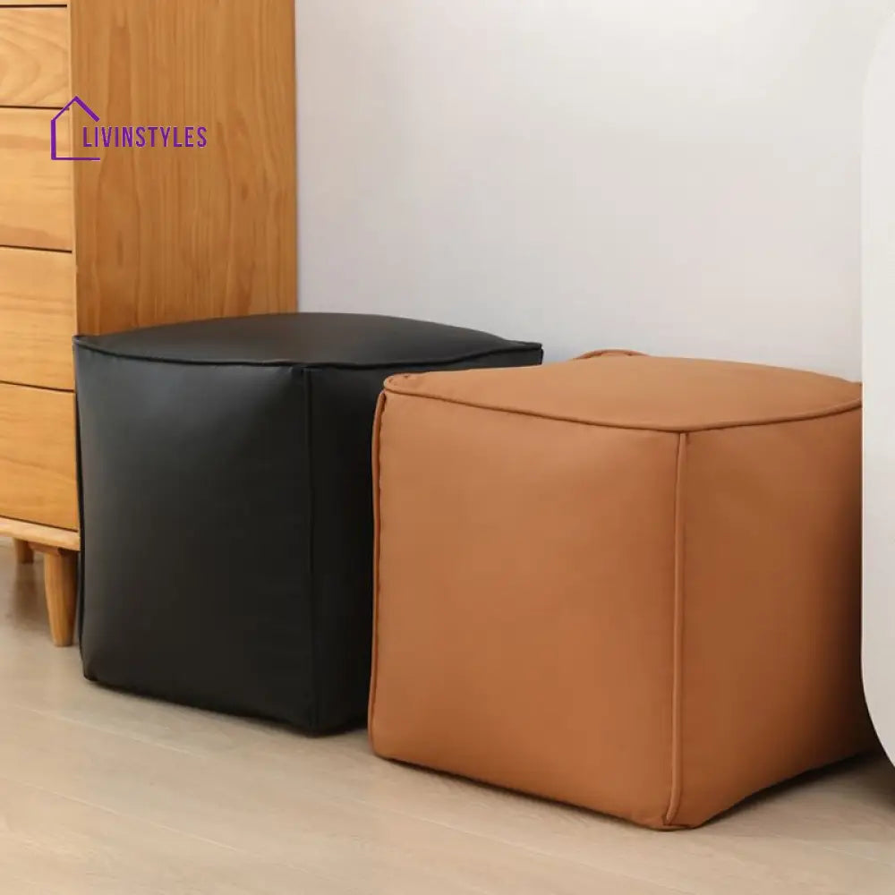Camira Living Room Ottoman | Faux Leather Fabric