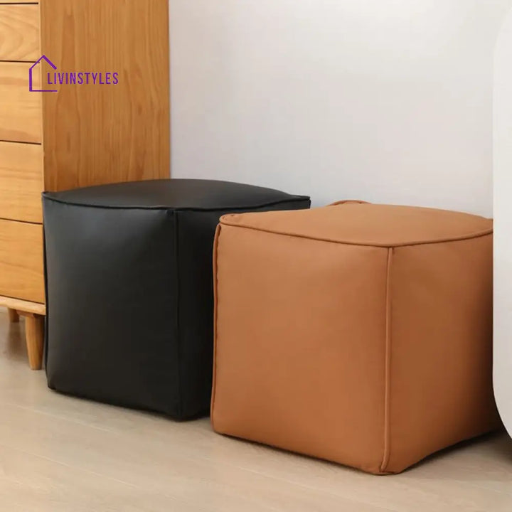 Camira Living Room Ottoman | Faux Leather Fabric