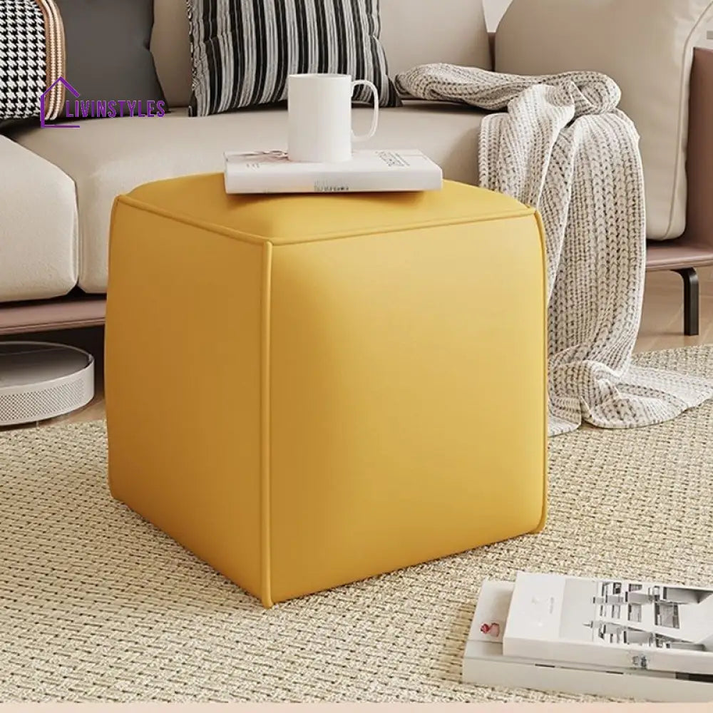 Camira Living Room Ottoman | Faux Leather Fabric