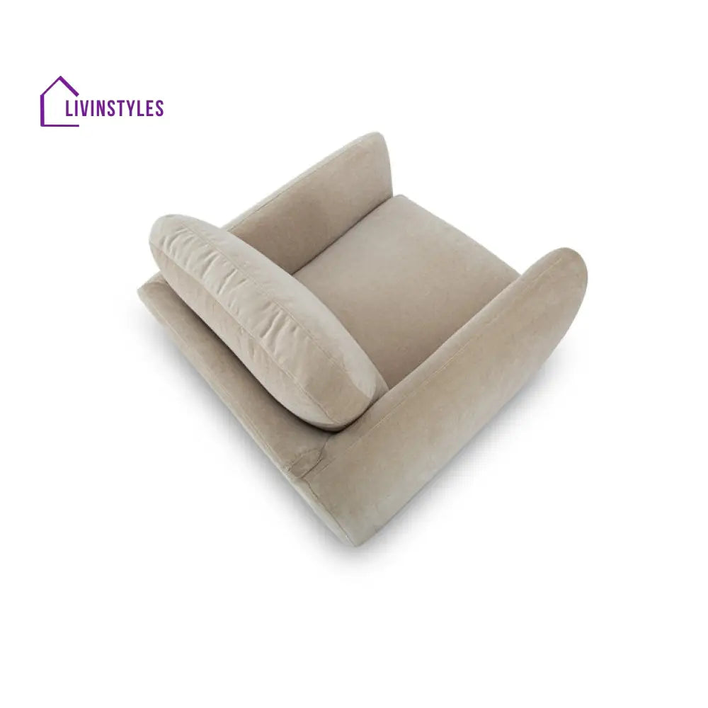 Camira Solid Wood and Fabric Arm Chair | Living Room Chair | Lounge Chair