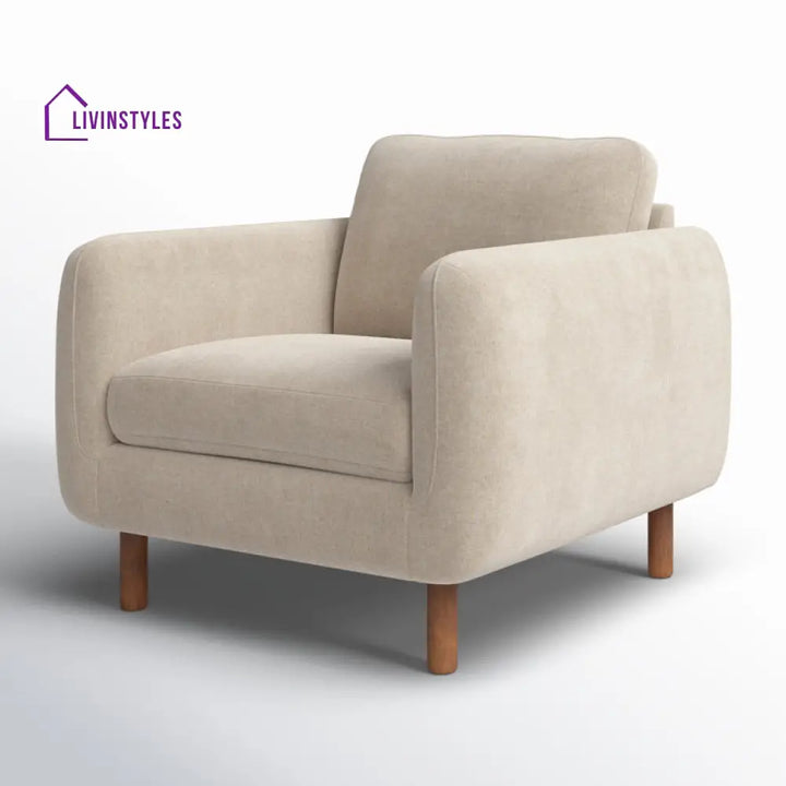 Camira Solid Wood and Fabric Arm Chair | Living Room Chair | Lounge Chair