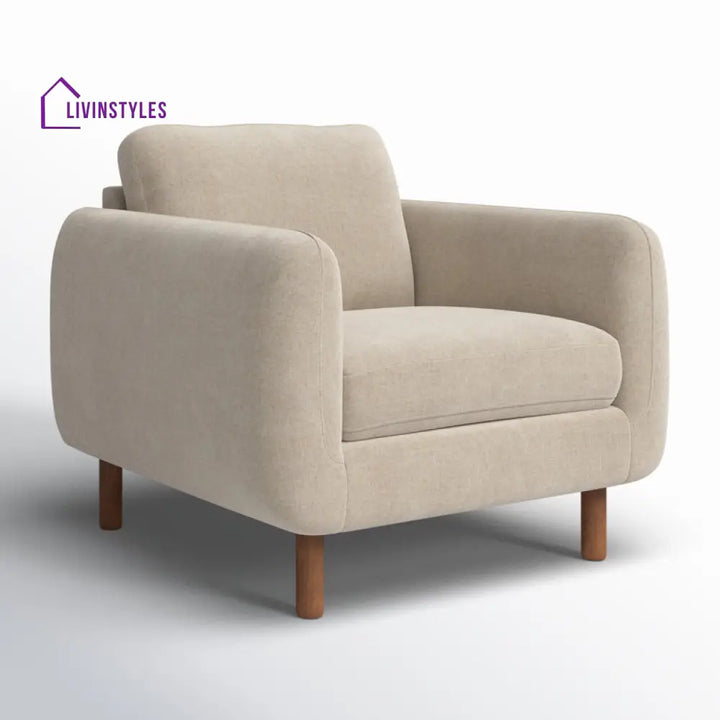 Camira Solid Wood and Fabric Arm Chair | Living Room Chair | Lounge Chair