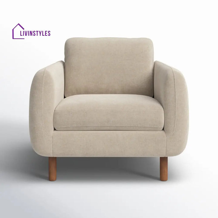 Camira Solid Wood and Fabric Arm Chair | Living Room Chair | Lounge Chair