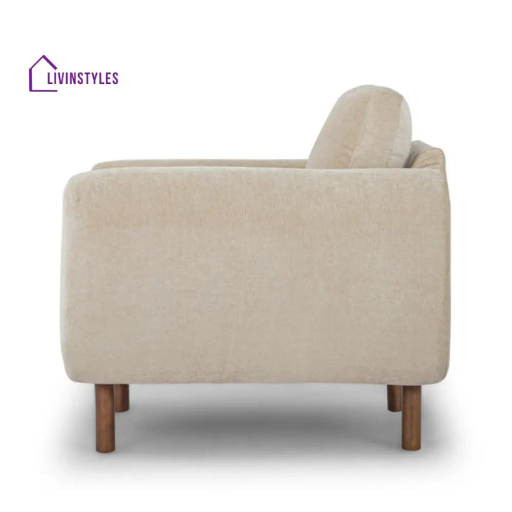 Camira Solid Wood and Fabric Arm Chair | Living Room Chair | Lounge Chair