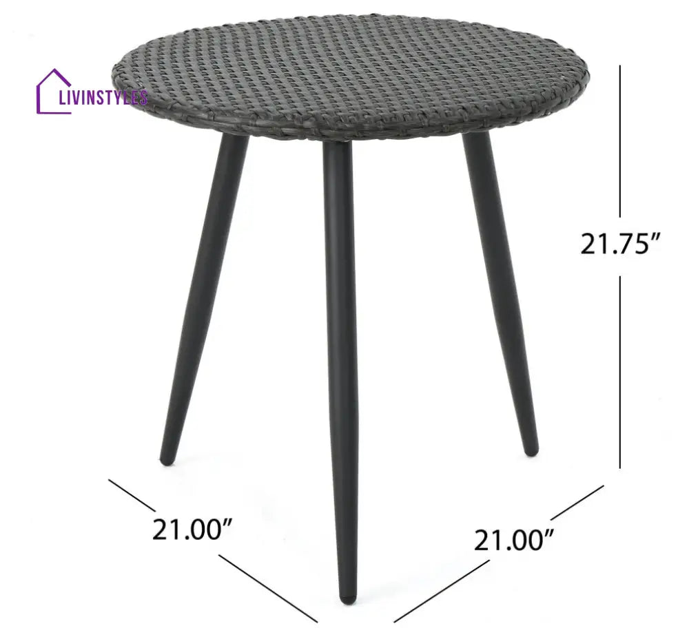 Camo Outdoor Patio Seating Set 2 Chairs and 1 Table Set (Black) - Coffee Table Sets