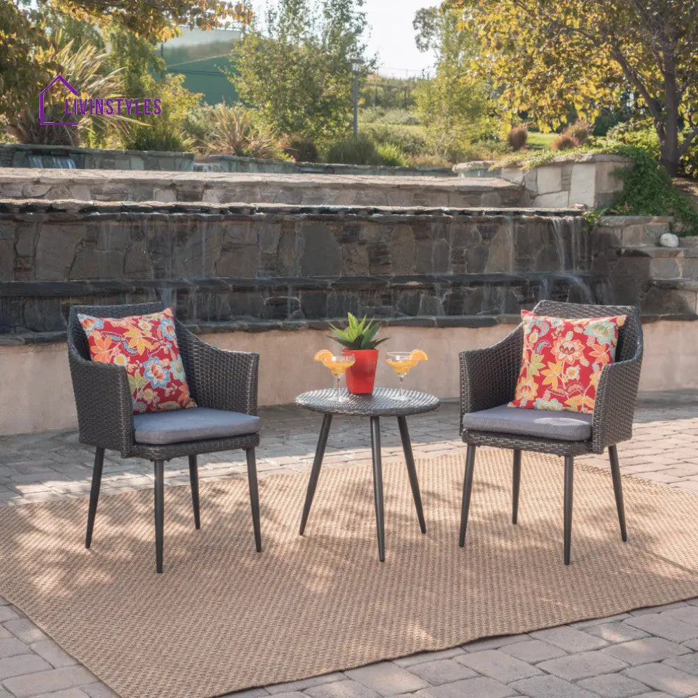 Camo Outdoor Patio Seating Set 2 Chairs and 1 Table Set (Black) - Coffee Table Sets