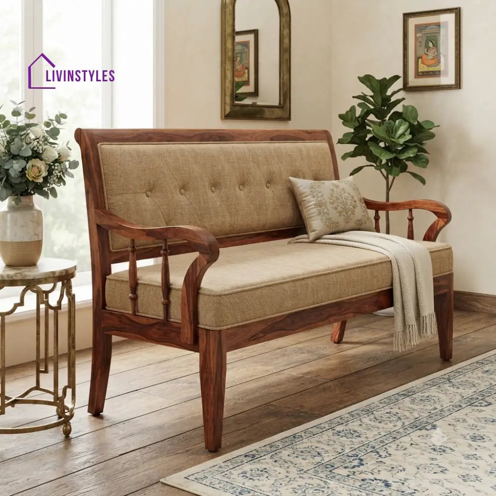 Camy Wooden Bench for Living Room | Bedroom | Extra Seating