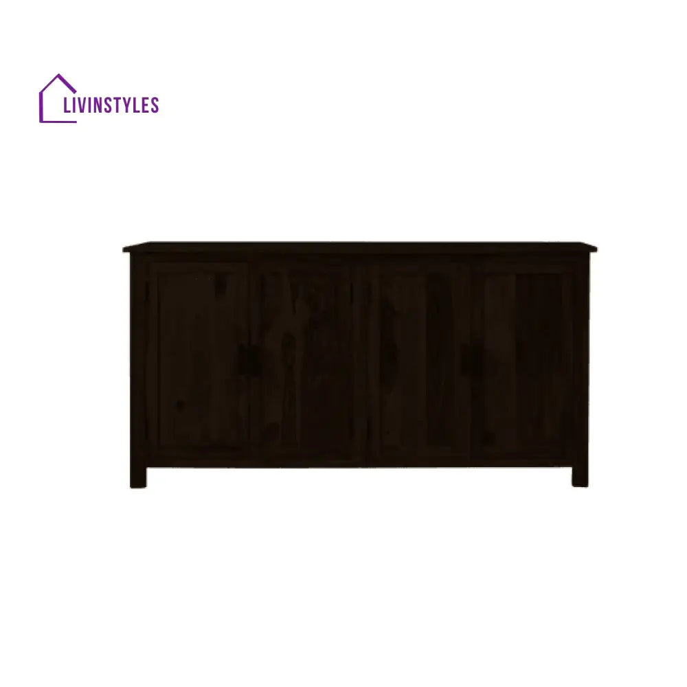 Canberra Sheesham Wood Four Door Storage Cabinet 172X45X90 Cm (Walnut Finish)