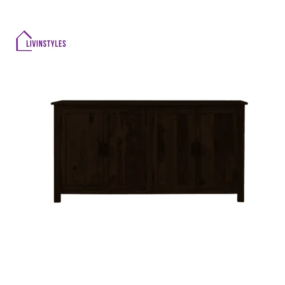 Canberra Sheesham Wood Four Door Storage Cabinet 172X45X90 Cm (Walnut Finish)