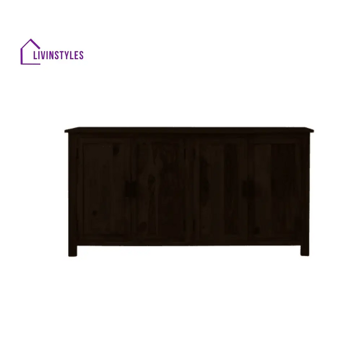 Canberra Sheesham Wood Four Door Storage Cabinet 172X45X90 Cm (Walnut Finish)