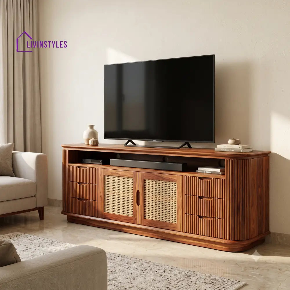 Candice Solid Sheesham Wood Tv Unit for Living Room | Tv Cabinet | Tv Console Unit