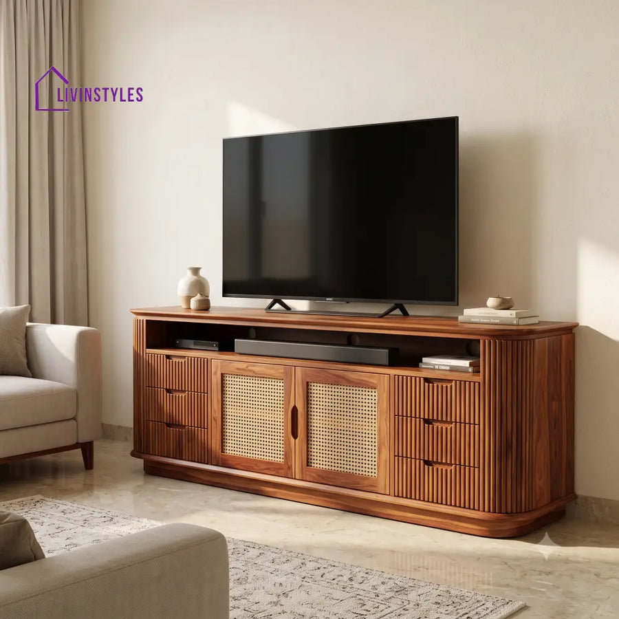 Candice Solid Sheesham Wood Tv Unit for Living Room | Tv Cabinet | Tv Console Unit