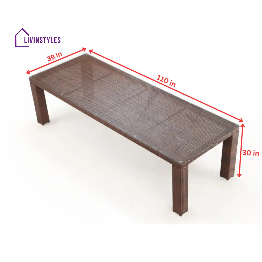 Candreva Outdoor Patio Dining Set 10 Chairs and 1 Table (Brown) - Dining sets