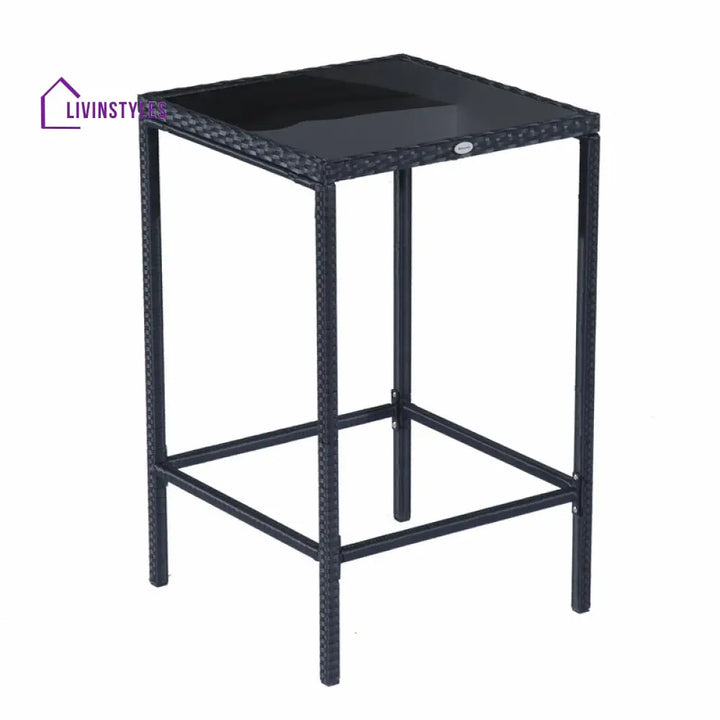 Cantu Outdoor Patio Bar Sets 2 Chairs and 1 Table (Black) - Bar Sets