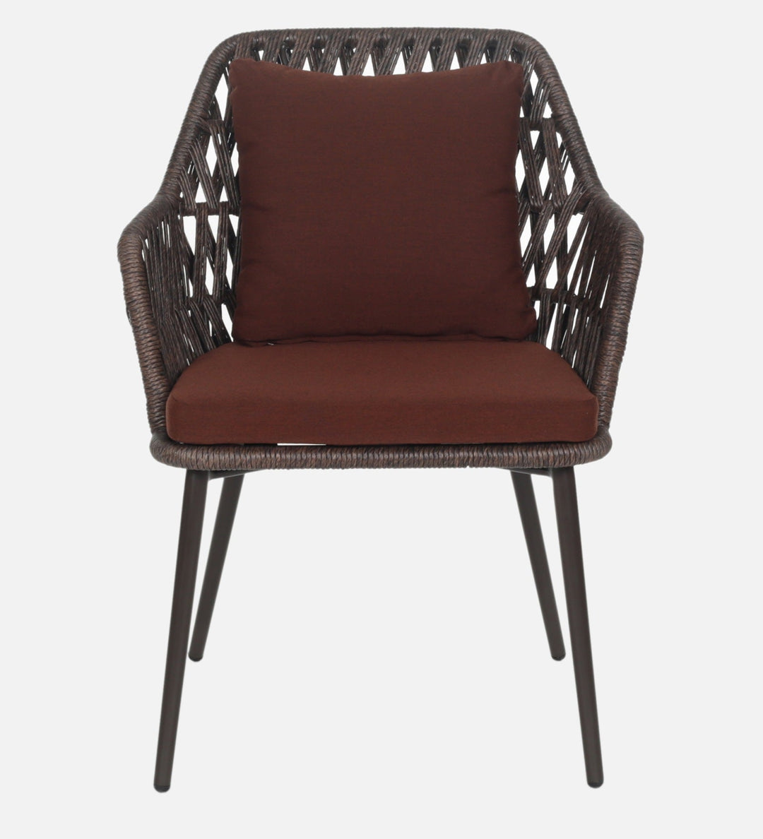 Solve Outdoor Patio Seating Set 4 Chairs and 1 Table Set (Brown) Braided & Rope