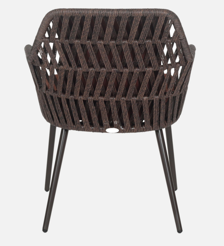 Solve Outdoor Patio Seating Set 4 Chairs and 1 Table Set (Brown) Braided & Rope