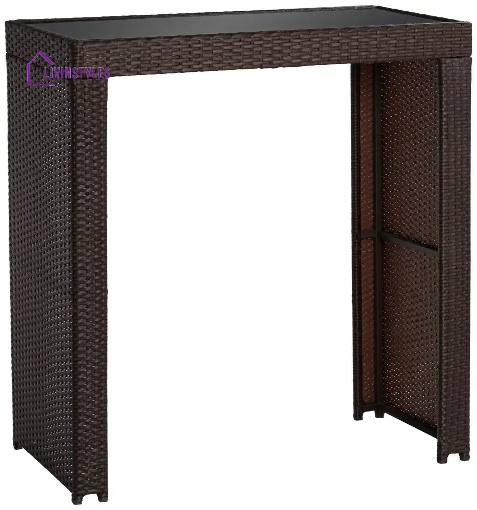 Capone Outdoor Patio Bar Sets 4 Stools and 1 Table (Dark Brown) - Bar Sets