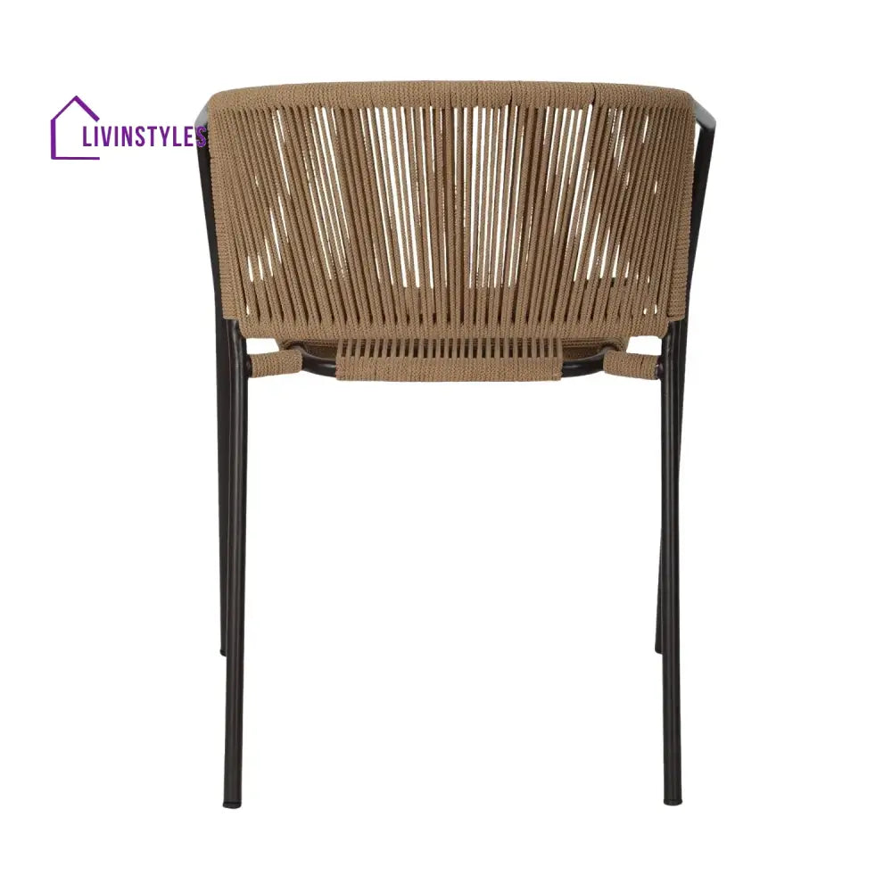 Capri Outdoor Rope 3-Piece Patio Chairs Set (Beige) - Patio Set