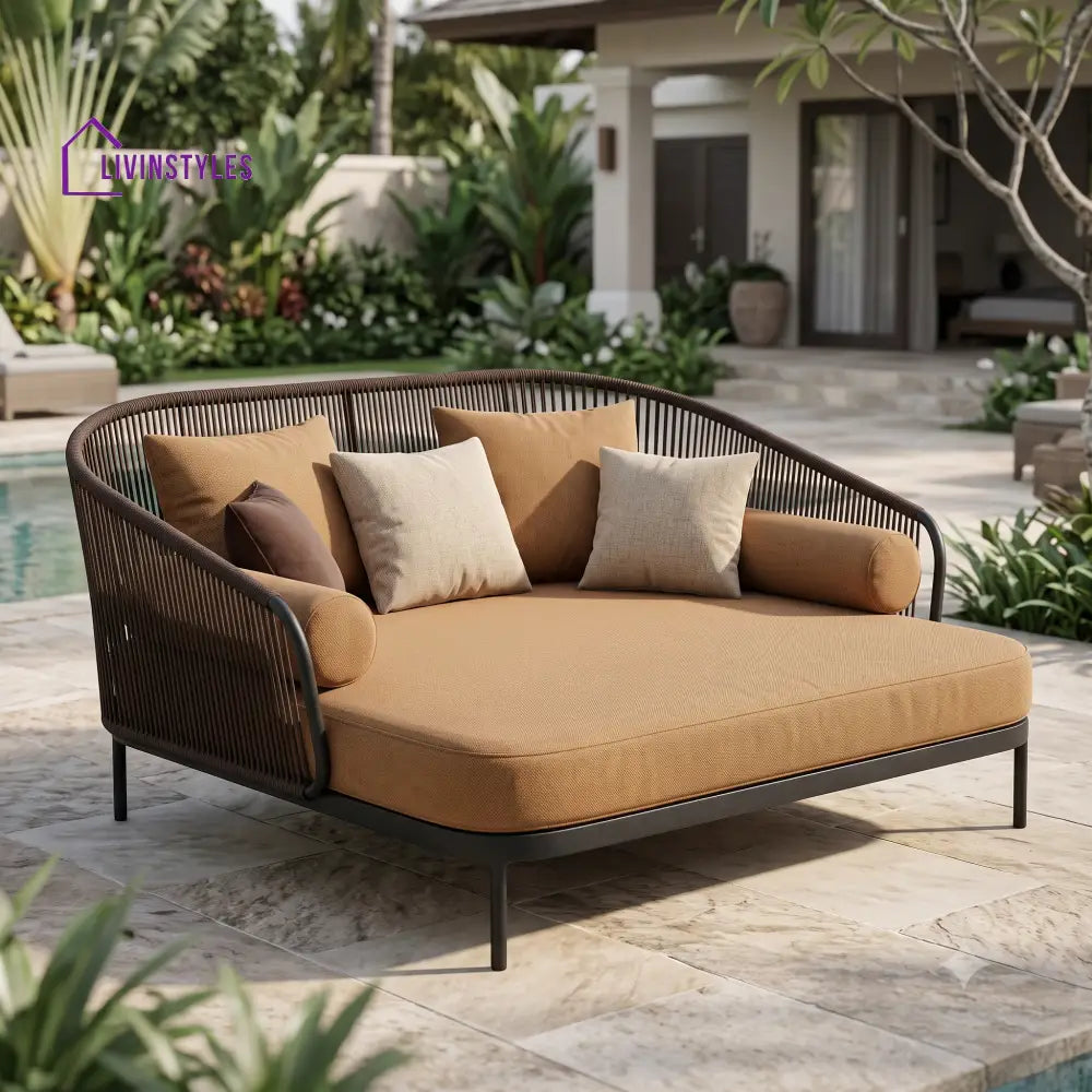 Capucine Premium Outdoor Day Bed in Metal Frame with Powder Coated & Rope