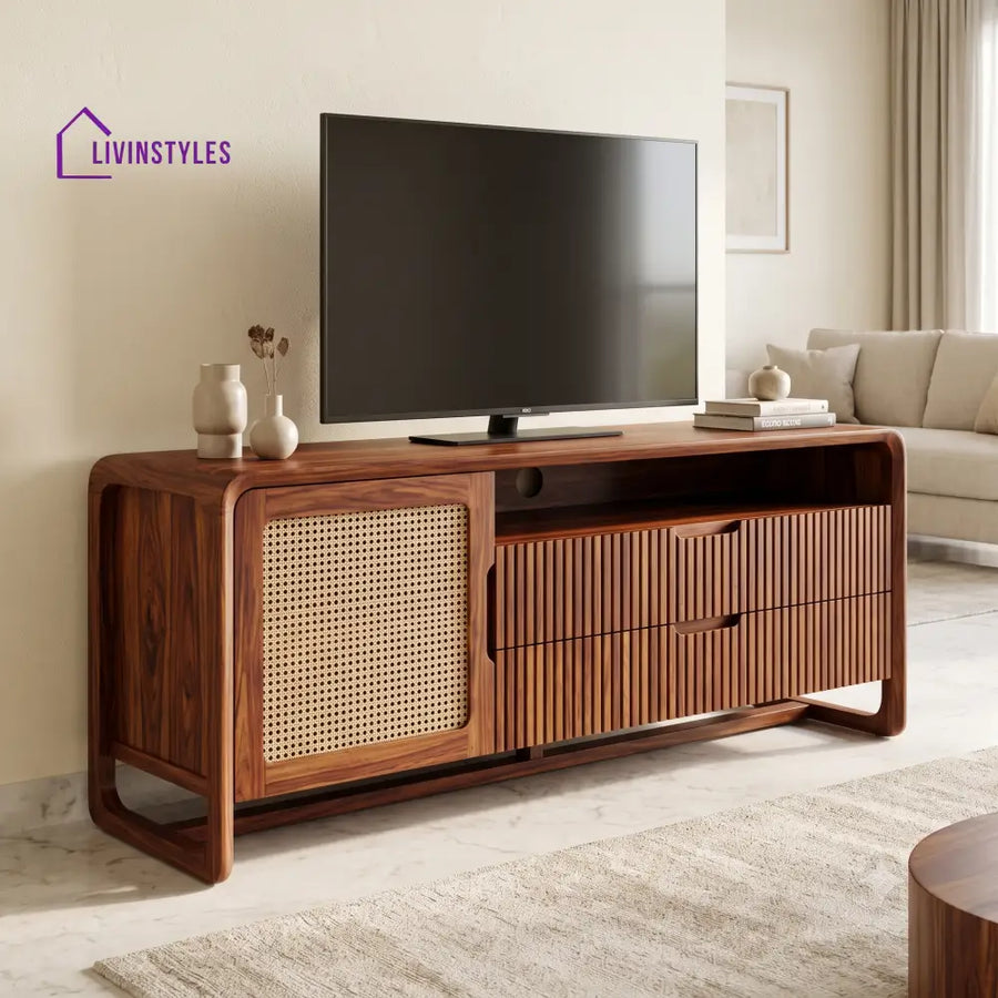 Capucine Solid Sheesham Wood Tv Unit for Living Room | Tv Cabinet | Tv Console Unit