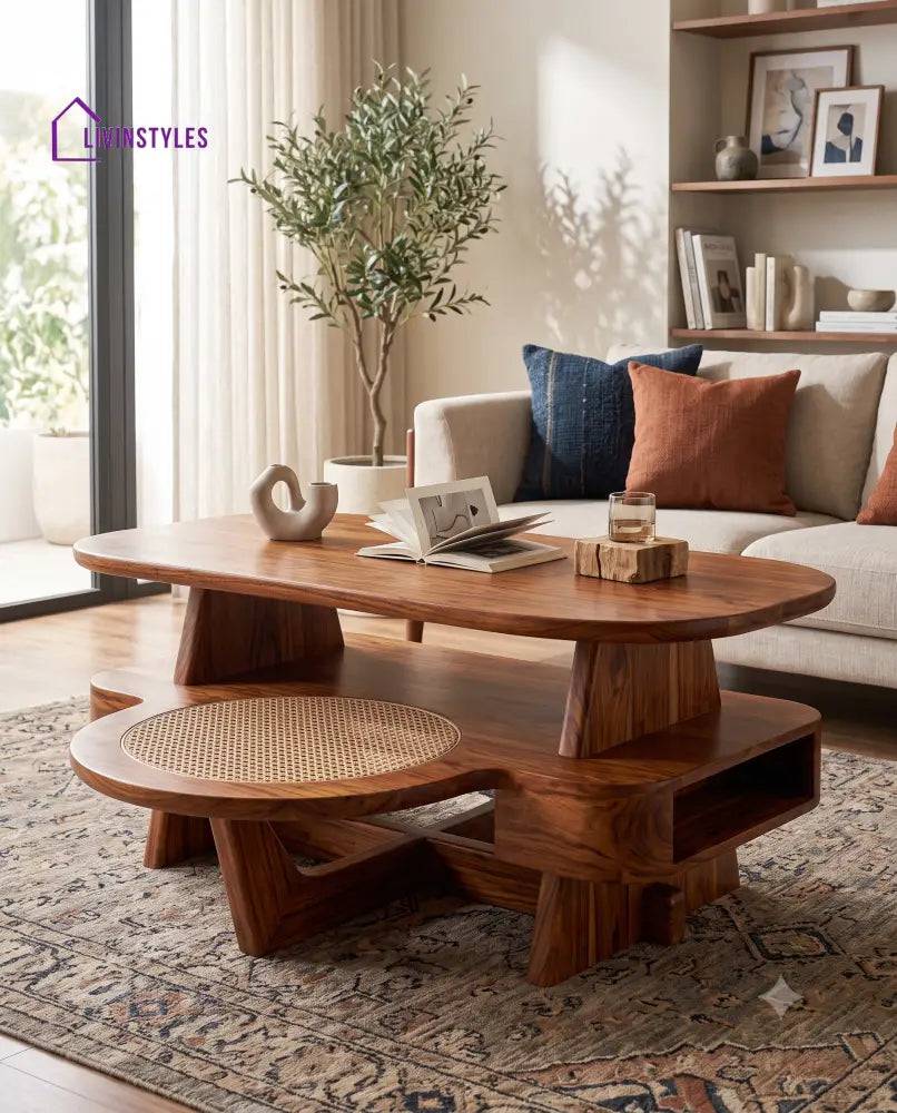 Capucine Wooden Coffee Table for Living Room | Tea Table | Teapoy | Center table