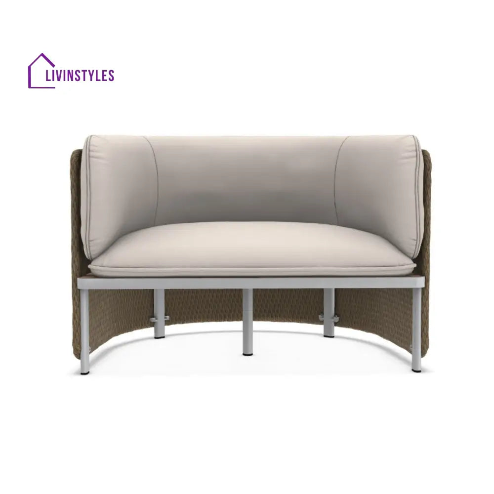 Cara Outdoor Garden Balcony Sofa Set 3 Seater 2 Single Seater and 1 Center Table Set (Honey) - Sofa Sets