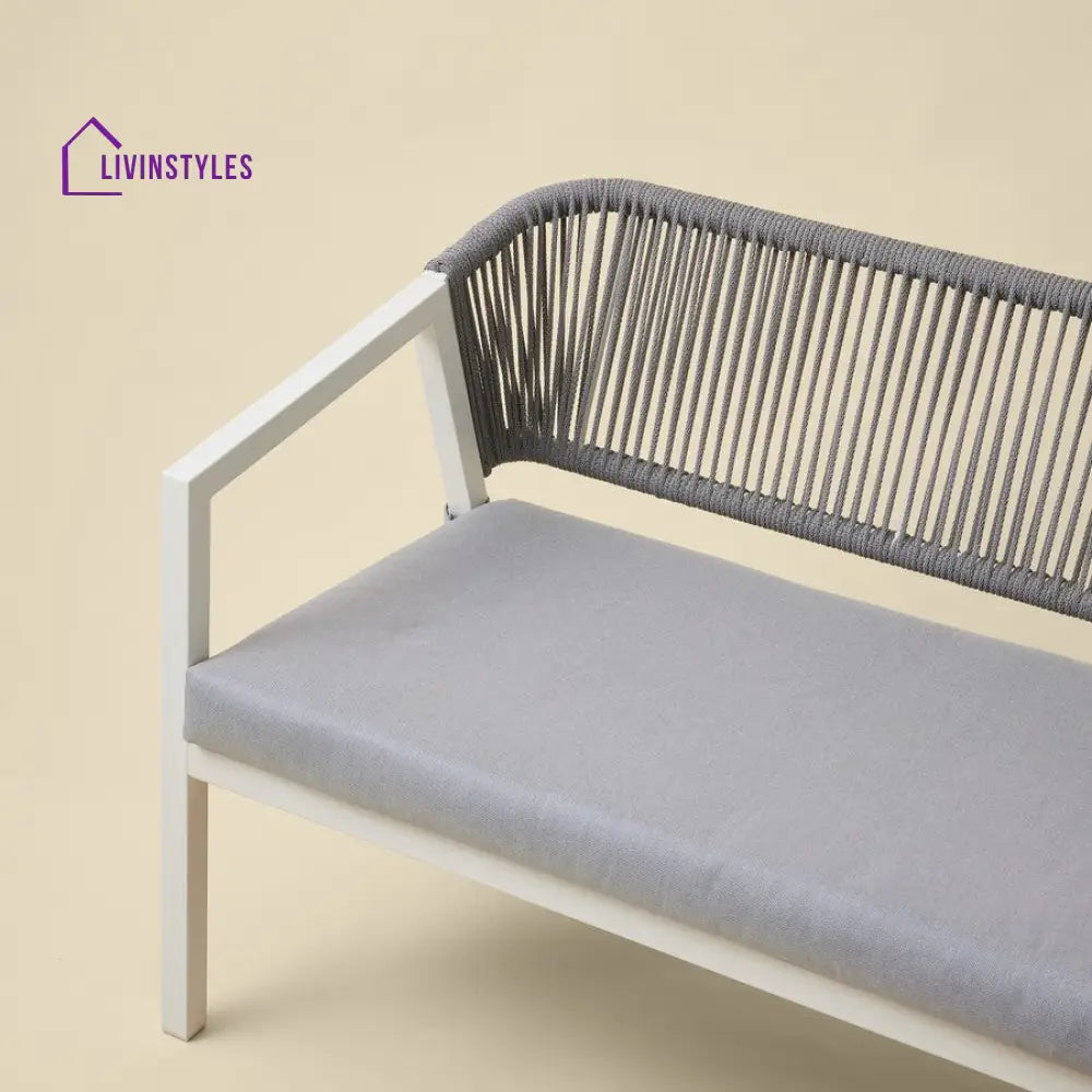 Cares Outdoor Garden Balcony Sofa Set 2 Seater,2 Single seater and 1 Center Table Set Braid & Rope (Cream) - Sofa Sets