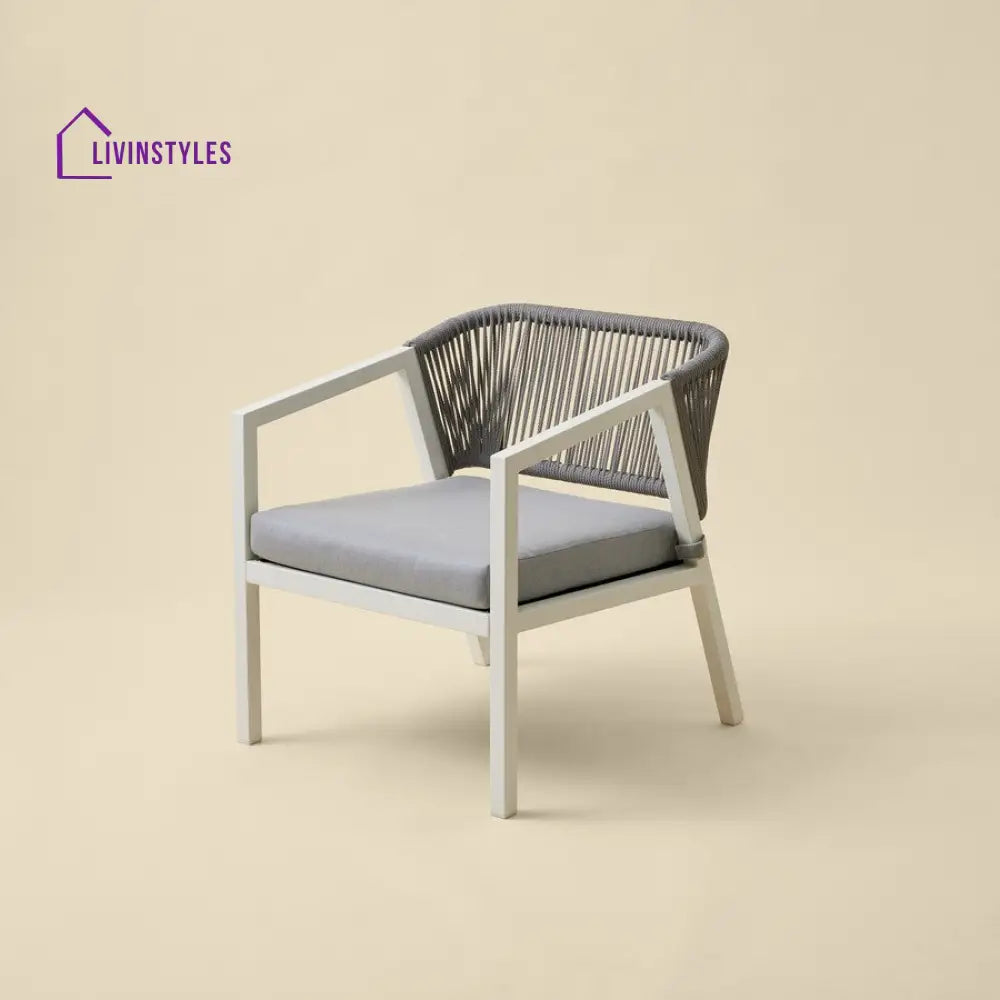 Cares Outdoor Garden Balcony Sofa Set 2 Seater,2 Single seater and 1 Center Table Set Braid & Rope (Cream) - Sofa Sets