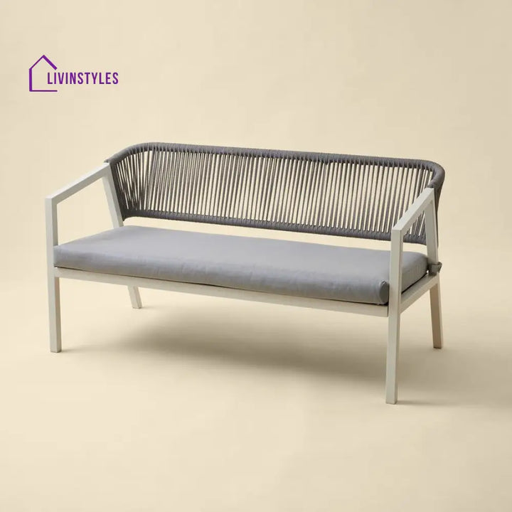 Cares Outdoor Garden Balcony Sofa Set 2 Seater,2 Single seater and 1 Center Table Set Braid & Rope (Cream) - Sofa Sets