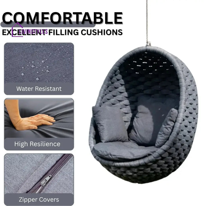 Caridad Rope Hanging Egg Swing Chair - Swing