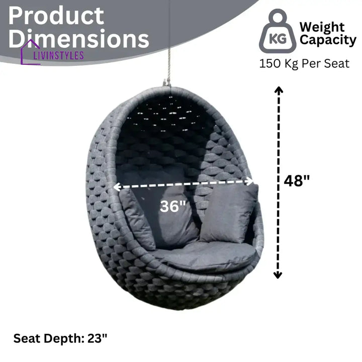 Caridad Rope Hanging Egg Swing Chair - Swing