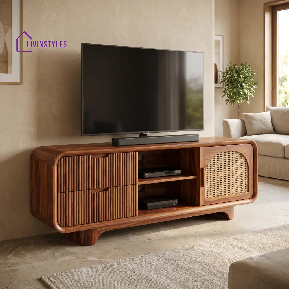 Carine Solid Sheesham Wood Tv Unit for Living Room | Tv Cabinet | Tv Console Unit
