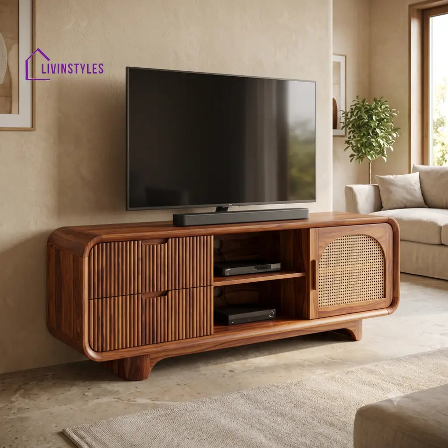 Carine Solid Sheesham Wood Tv Unit for Living Room | Tv Cabinet | Tv Console Unit