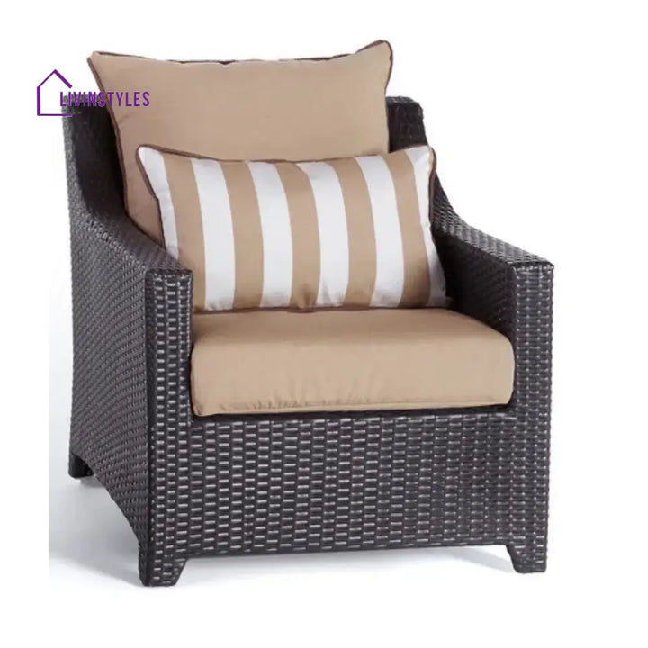 Carmen All Weather Outdoor Wicker Garden L-Shape Sectional Conversation Set - Sofa Set