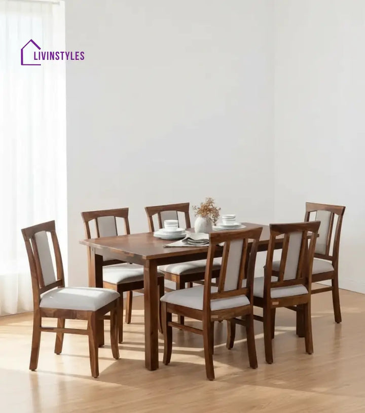 Aurora Sheesham Wood 6 Seater Dining Set Dining Set
