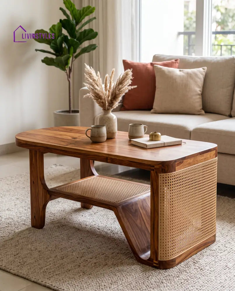 Carole Wooden Coffee Table for Living Room | Tea Table | Teapoy | Center table