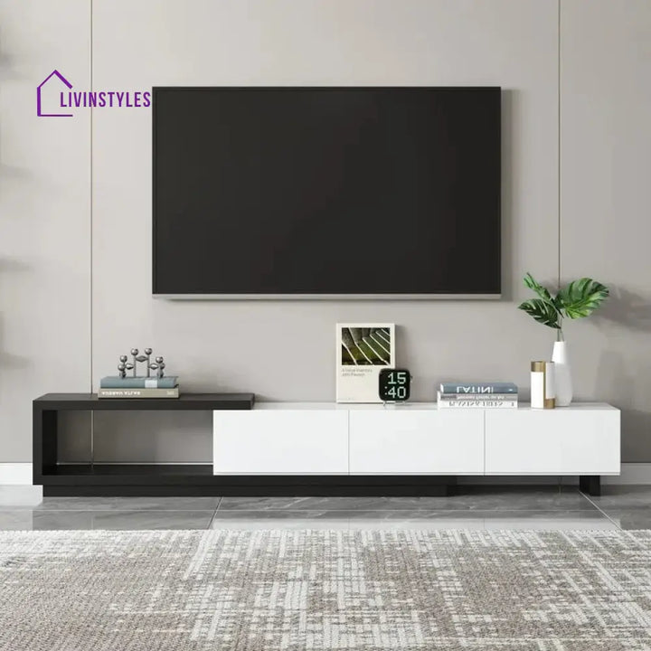 Caroline White Finish Tv Unit Stand for Living Room