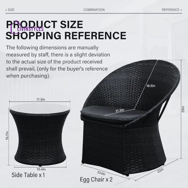 Carreon Outdoor Patio Seating Set 2 Chairs and 1 Table Set - Coffee Table Sets