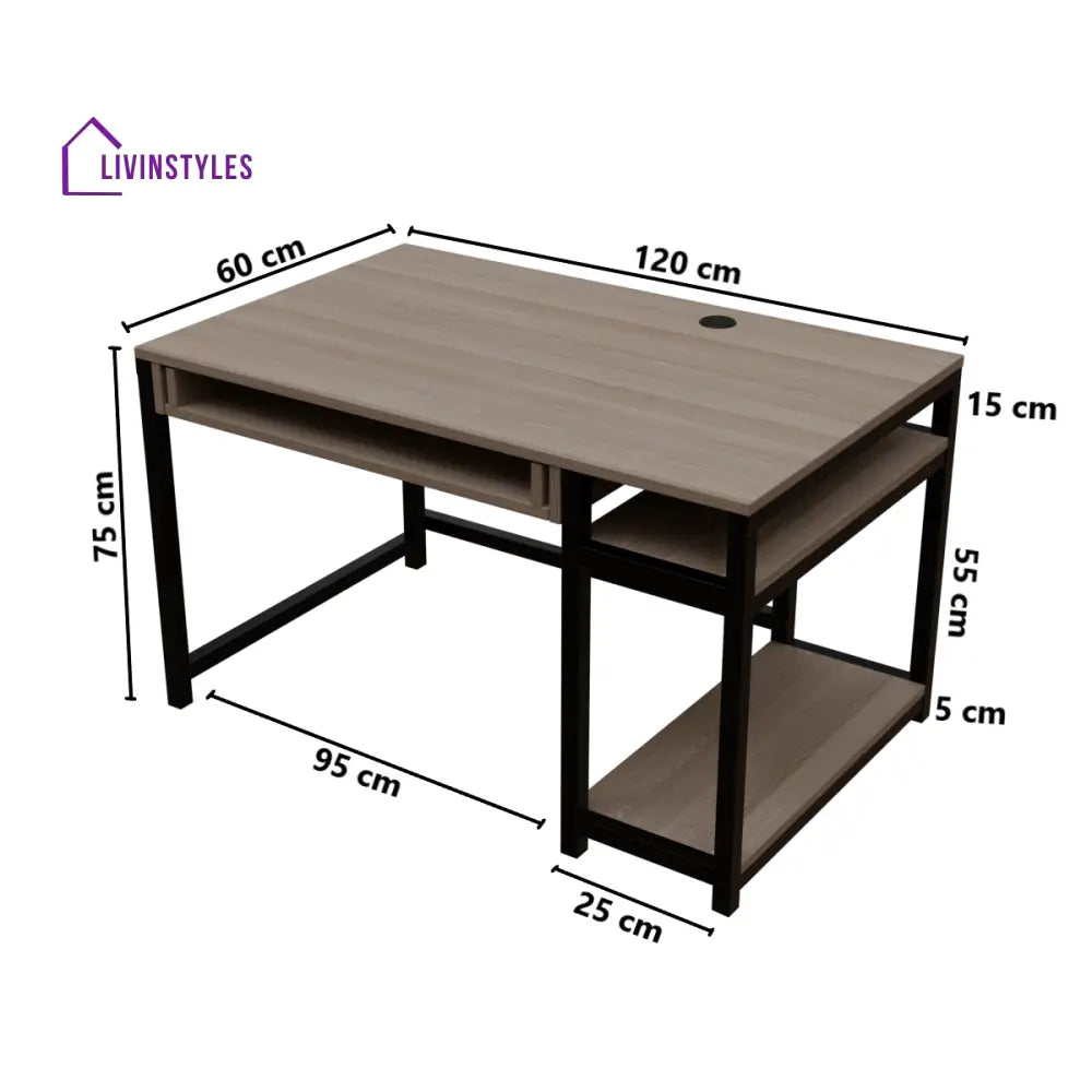 Carter Computer Table With Open Storage | Computer Table | Study Table for Home - Art & Drafting Tables