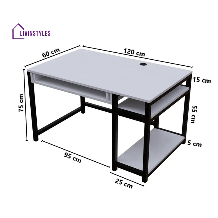 Carter Computer Table With Open Storage | Computer Table | Study Table for Home - Art & Drafting Tables