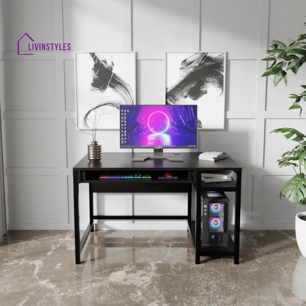 Carter Computer Table With Open Storage | Computer Table | Study Table for Home - Art & Drafting Tables