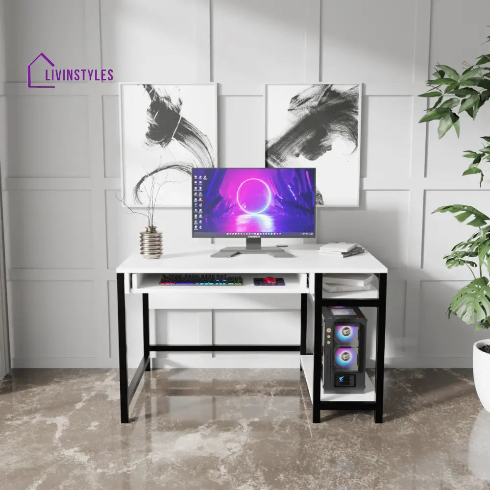 Carter Computer Table With Open Storage | Computer Table | Study Table for Home - Art & Drafting Tables