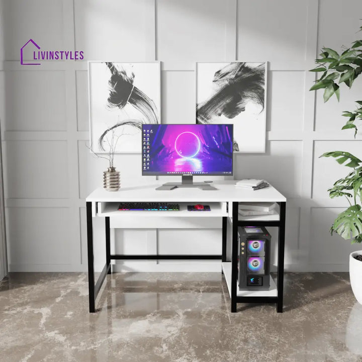 Carter Computer Table With Open Storage | Computer Table | Study Table for Home - Art & Drafting Tables