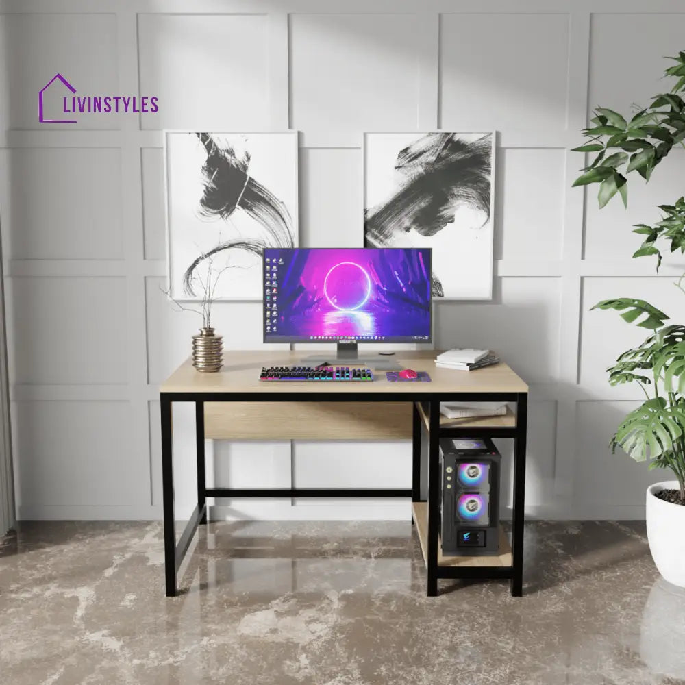 Carter Computer Table With Open Storage | Computer Table | Study Table for Home - Art & Drafting Tables
