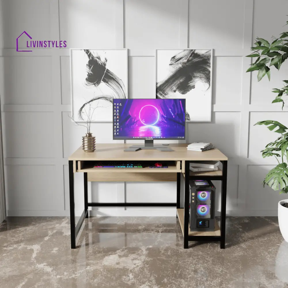 Carter Computer Table With Open Storage | Computer Table | Study Table for Home - Art & Drafting Tables
