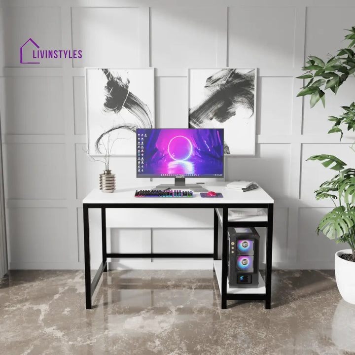 Carter Computer Table With Open Storage | Computer Table | Study Table for Home - Art & Drafting Tables
